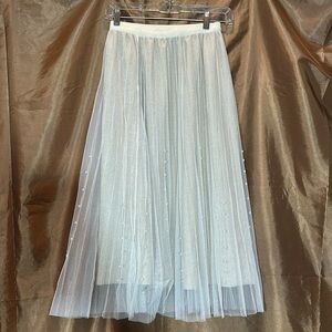 Apricot Pearled Skirt A-Line Tulle